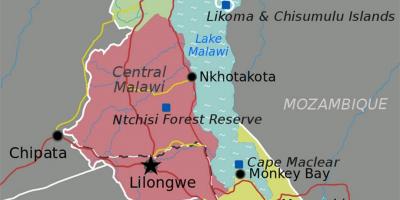 Peta dari danau Malawi afrika