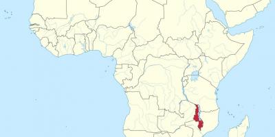 Peta dari afrika menunjukkan Malawi