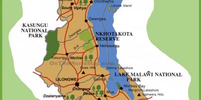 Peta dari Malawi dan negara-negara sekitarnya